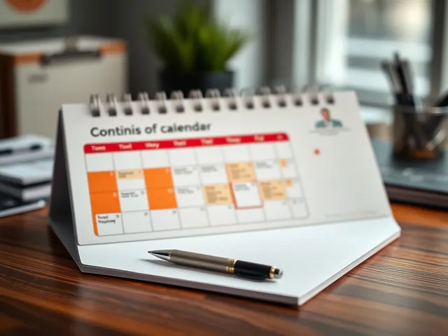 Imagen de un calendario editorial en un escritorio