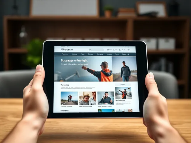 Diseño de sitio web moderno en tablet.