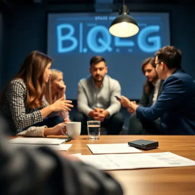 Equipo en sesión de estrategia de redes sociales Equipo en sesión de estrategia de redes sociales